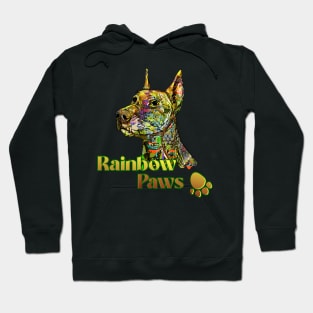 Rainbow paws - multicolor dog Hoodie